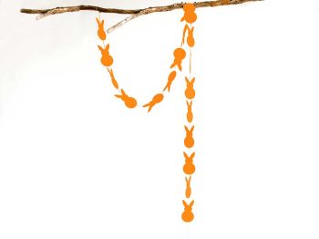 Hasen Girlande ORANGE senkrecht
